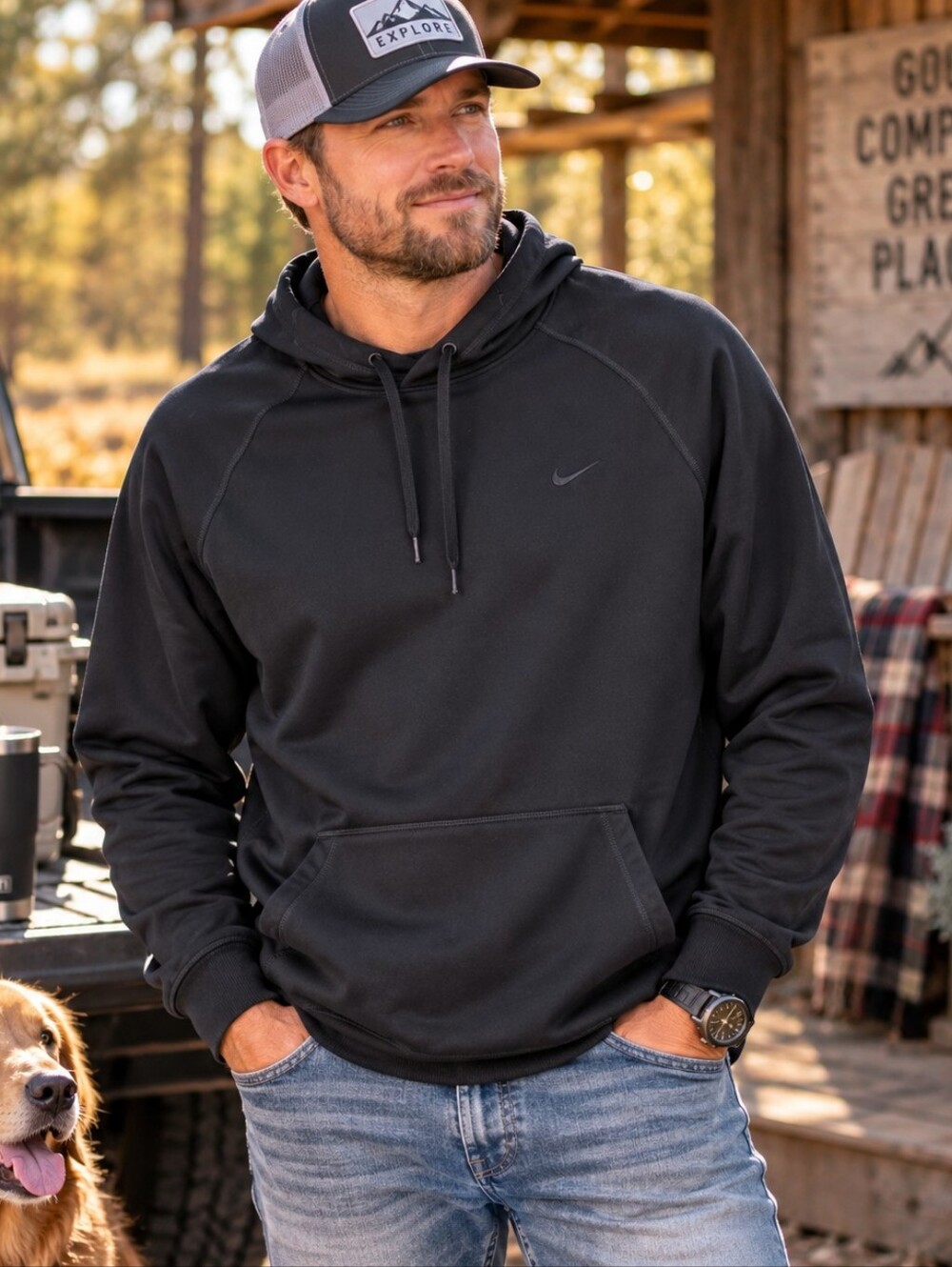 Nike Dri-FIT Black Performance Pullover Hoodie Kangaroo Pocket Men's XL